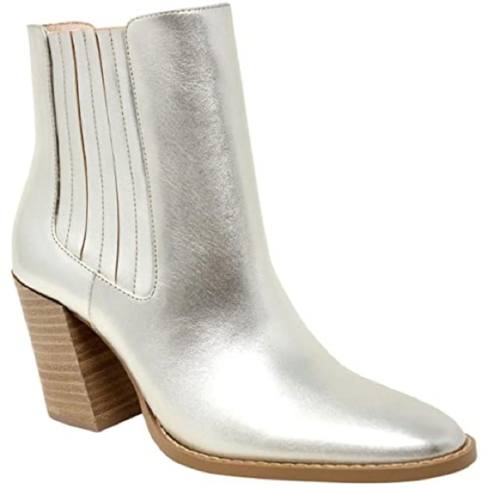 Charles by Charles David Western Light Gold Ankle Boots - NEW